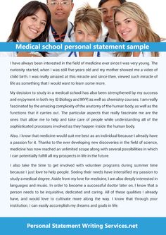 the medical school personal statement sample is in blue and white with an image of doctors