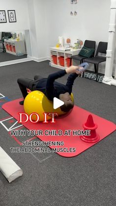 a man is doing exercises on an exercise ball