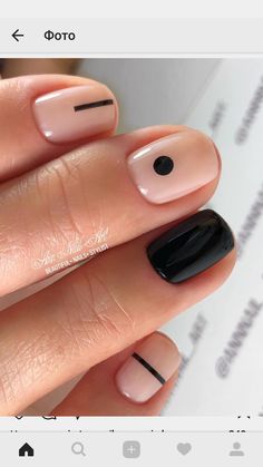 Nail Art Black And White Nail, Ten Nails, Nagellack Trends, Minimalist Nail Art, White Nail, Orange Nails, Nail Polishes