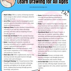 an article about how to draw for all ages with pictures and text on the page