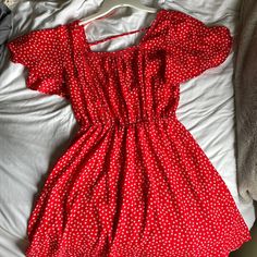 Never Worn. Perfect Condition. Fits Like A Small. Flattering Fit. Trendy Red Dress For Day Out, Trendy Red Mini Dress For Spring, Trendy Red Mini Dress With Short Sleeves, Red Short Sleeve Mini Dress Trendy, Trendy Red Short Sleeve Mini Dress, Casual Red Mini Dress For Spring, Trendy Red Mini Dress With Floral Print, Trendy Red Floral Print Mini Dress, Red Short Sleeve Mini Dress, Cute Style