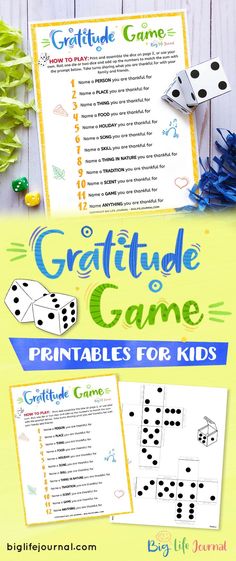 a printable game for kids to play with the words,'crititude and