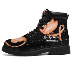 Leukemia Awareness Boots Ribbon Butterfly Shoes Gift Idea-Gear Wanta Ribbon Butterfly, Butterfly Shoes, Footwear Collection, Shoe Gifts, Trendy Sneakers, Boots And Sneakers, Suede Material, Dinosaur Print, Shoe Collection