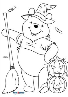 winnie the pooh halloween coloring pages