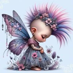 Simple Cute Hairstyles, Art Mignon, Hairstyles For Girls, Fairy Dragon, Fairy Pictures, Fairy Artwork, Baby Fairy, Fairies Elves