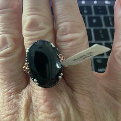 Brand New Purchased From Evine Live Gorgeous Black Stone Sterling Silver Retail 227.50 Bought On Sale For $199.00 Elegant Black Spinel Ring For Formal Occasions, Black Oval Jewelry For Party, Black Sterling Silver Rings For Party, Silver Rings With Black Diamonds, Black Oval Jewelry For Evening, Elegant Party Rings With Black Diamonds, Formal Black Spinel Ring Jewelry, Elegant Black Rings For Party, Luxury Black Party Rings