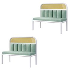 With its simple design and superior comfort, it is the perfect choice for stylish, upscale restaurants. Canadian Linen Upholstery Color: Light Green | Canadian Linen Light luxury simple restaurant bench green / white in Light Green | 37.4" H X 47.2" W X 21.6" D | Wayfair Restaurant Bench, Simple Restaurant, Linen Lights, Headboard Designs, Living Room Furniture Chairs, Linen Upholstery, Colour Light, 6 D, Accent Furniture