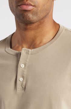 Soft, breathable cotton elevates a versatile henley that's great for layered wear. 100% cotton Machine wash, tumble dry Imported Classic Everyday Top With Henley Neckline, Relaxed Fit Henley For Layering, Relaxed Fit Crew Neck Henley For Layering, Classic Henley Neckline Top With Relaxed Fit, Relaxed Fit Cotton Henley For Everyday, Classic Henley Neckline Top For Layering, Relaxed Fit Cotton Henley For Layering, Cotton Henley Loungewear With Henley Neckline, Casual Henley With Relaxed Fit For Layering