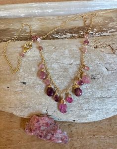 Gold filled 18" necklace with faceted pink tourmaline gemstones Tourmaline Gemstone, Pink Tourmaline, Pendant Necklaces, Tourmaline, Necklace Etsy, Gold Filled, Jewelry Necklace Pendant, Gold Necklace, Jewelry Necklaces