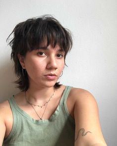 Shaggy Pixie Mullet Undercut, Short Shag With Short Bangs, Lady Mullet Short, Short Hairstyle Mullet Women, Mullet Hairstyle Women Medium, Short Hairstyle Mullet, Shaggy Mullet For Women Short Straight, Chin Length Mullet Women, Shaggy Bob Mullet