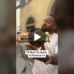 a man holding a sandwich in his hand with the caption 10 must try spots in france