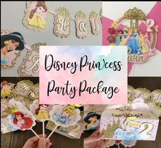 disney princess party package with cupcake toppers