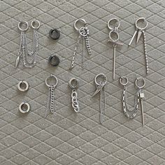 Whether your style is refined minimalist or whimsical maximalist. Asymmetrical earrings are another artful statement to come out with for every taste. ▪️▪️▪️PRODUCTToo lazy to shop around? These are our best selling clip on pieces!!!👉🏻 12pcs Clip On Kpop Mismatched Earring Gift Set-VALUE $125316L surgical stainless steel Never Fade and Hypoallergenic Detachable Link Charms ( Can be wear the hoops itself )Care instructions: avoid contact with liquids (water, perfume, beauty products) wipe dry w Kpop Earrings, Grunge Earrings, Titanium Jewelry, Gothic Earrings, Mismatched Earrings, Men Earrings, Dangly Earrings, Unique Earrings, Earring Gifts