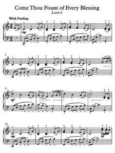 some sheet music with the words come thou out of every blessing