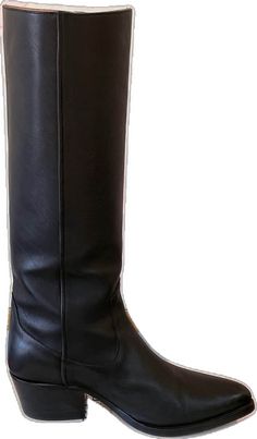 Black Boots Tall, Black Leather Boots, Tall Boots, Stacked Heel, Western Boots, Beautiful Shoes, Black Boots, Black Leather, Boots