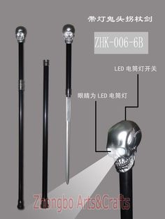 an image of a skeleton head light with the words zhik 006 - 6b