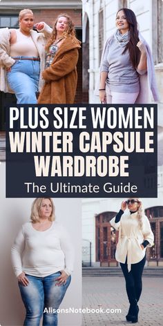 Finding stylish plus size women winter outfits that keep you warm can be a challenge. This guide to plus size women winter fashion helps you curate a winter capsule wardrobe filled with versatile and cozy options. Explore effortless plus size cold weather outfit ideas and create chic fall winter outfits for every occasion. Perfect for crafting curvy winter outfits plus size, this guide has everything you need. Get your FREE capsule wardrobe guide and elevate your winter style! Winter Outfits Plus, Winter Outfits Plus Size, Curvy Winter Outfits, Women Winter Outfits, Plus Size Capsule Wardrobe, Women Winter Fashion, Cold Weather Outfit