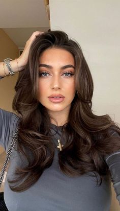 Espresso Hair Color, Trendy Fall Hair Color, Rich Brown Hair, Rambut Brunette, Mekap Mata, Hair Color Chocolate