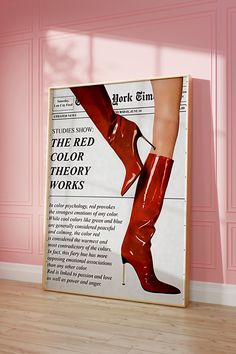 a magazine cover with a woman's legs in high heeled boots on it