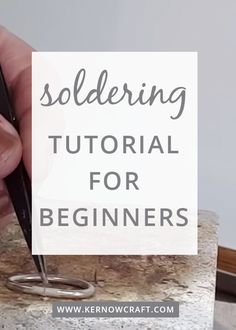 someone is holding scissors in their hand while they are working on something with the words soldering