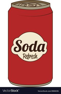 a soda can with the word soda refreshh on it's side and an empty