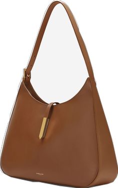 Elegant Triangular Everyday Bag, Elegant Everyday Triangle Bag, Elegant Triangle Shoulder Bag For Daily Use, Brown Structured Shoulder Bag With Gold-tone Hardware, Chic Everyday Triangle Shoulder Bag, Chic Triangle Shoulder Bag For Everyday, Chic Triangle Shoulder Bag For Everyday Use, Chic Triangle Shoulder Bag With Detachable Handle, Elegant Hobo Bag With Magnetic Closure For Office