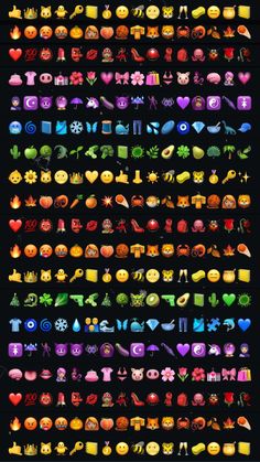 an image of many different colored objects in the shape of letters and numbers on a black background