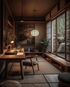 Bedroom Design Architecture, Japan Interior Design Bedroom, Zen Japanese Interior, Japan Scandinavian Interior Design, Dark Japanese Interior, Modern Orientalism Interior, Wood Room Ideas, Japan Scandinavian Interior