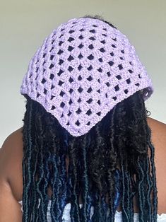 Stylish and perfect for the summer handmade crochet head scarf/bandana. Lovely lavender head covering great for any picnic or just to get your hair out the way this season. Crochet Head Scarf, Scarf Bandana, Crochet Gift, Lovely Lavender, Head Covering, Crochet Gifts, Fort Lauderdale, Bandanas, Head Scarf