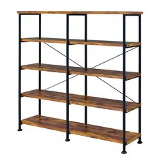 an industrial style shelving unit with four shelves and one shelf on the bottom level