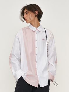 Editor's NotesNORNOT's oversized fit stripe shirt features a unique and trendy silhouette and great to wear in summer.- Oversized fit- Dropped shoulder- Spread collar- Stripe pattern- Button closure at front- Embroidery at chestMeasurements(in.)- Size: One size- Length: 31.9 in.- Chest: 54.3 in.- Shoulder: 22.4 in.- Sleeve length: 23.6 in.*Model informationMan - Height: 6'1 Weight: 127.9 lbs Size: One sizeComposition & Care- 100% Cotton- Machine washDesigner- by NORNOT Oversized Summer Shirt With Striped Collar, White Relaxed Fit Shirt With Vertical Stripes, White Summer Shirt With Striped Collar, White Shirt With Signature Stripes For Spring, White Vertical Stripe Button-up Shirt, Casual White Shirt With Signature Stripes, Spring White Shirt With Signature Stripes, Trendy Oversized Tops With Vertical Stripes, White Shirt With Contrast Stripes For Spring