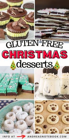 gluten free christmas desserts collage with text overlay