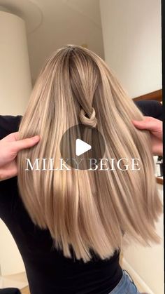 Milky Blonde Hair Balayage, French Balayage Milky, Milky Balayage, Hair Color Beige, Blonde Balayage Beige, Milky Beige Hair, Balayage Hair Beige, Babylights Straight Hair, Back To Natural Hair Color