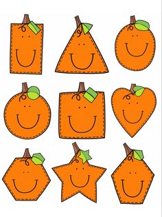 an orange cut out with different shapes and sizes to make it look like they are smiling