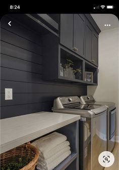 a washer and dryer in a laundry room