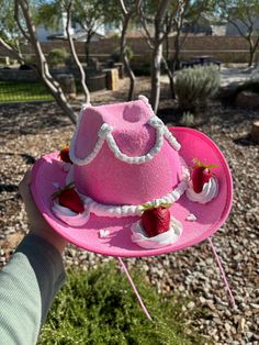 A pink Cowboy/Cowgirl hat decorated like a cake!  For any custom or special request please message me before purchasing fron the listing. Cowgirl Hat Decorated, Cake Purse, Pink Cowboy, Cowgirl Cowboy, Cowgirl Hat, Cowboy Cowgirl, Cowgirl Hats, Cowboy And Cowgirl, Cowboy Hat