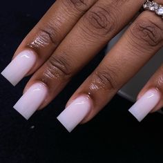 Plain Acrylic Nails, Girly Acrylic, Milky Nails, Hard Nails, Colored Acrylic Nails, White Acrylic Nails