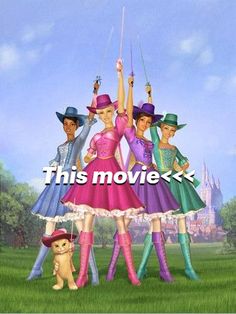 this movie ex is an animated version of the show's title, which features four women in colorful dresses and hats