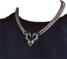 Punk Heart Necklace As A Gift, Punk Style Heart Necklace For Gift, Punk Style Heart Necklace For Valentine's Day, Punk Style Metal Heart Necklace For Valentine's Day, Punk Metal Heart Necklace For Valentine's Day, Punk Style Metal Heart Necklace Gift, Punk Style Metal Heart Necklace For Gift, Punk Heart Necklace For Valentine's Day, Gothic Heart Necklace For Concerts