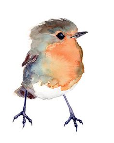 a watercolor painting of a small bird