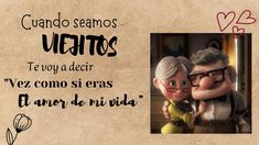 an image of two cartoon characters with words in spanish and english on the bottom right corner