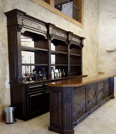 an old fashioned bar in the middle of a room