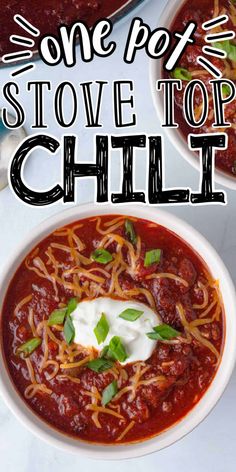 one pot stove top chili is the best way to make it in less than 30 minutes