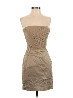 Bebe Cocktail Dress Size: 6 Tan Dresses - used. 98% COTTON, 2% SPANDEX, Mini, Strapless, Short, Sleeveless | Bebe Cocktail Dress: Tan Dresses - Size 6 Tan Dresses, Selfie Ideas, Dress Mini, Women Handbags, Cocktail Dress, Size 6, Mini Dress, Spandex, Womens Dresses