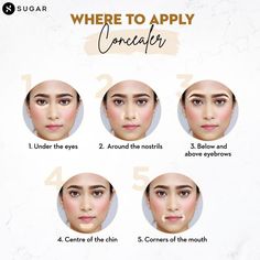 Concealer For Beginners, Where To Apply Concealer, Applying Concealer, Sugar Cosmetics, Makeup Beginner, Apply Concealer, Skin Tone Makeup