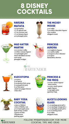 Disney Cocktails Disney Cocktails, Classic Drinks, Disney Drinks, World Of Disney