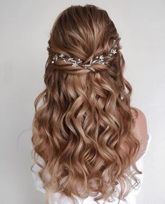 Silver Hair Vine, Summer Magic, Fancy Hair, Simple Prom Hair, Jr Prom, Long Hair Wedding Styles, Prom Hairstyles For Long Hair