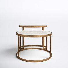 two tables sitting side by side on top of each other in front of a white background