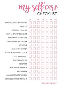 Printable Self Care, Self Care Checklist, My Self, Bullet Journal Ideas Pages, Planner Organization, Bullet Journaling