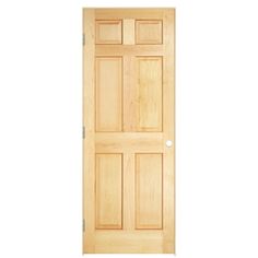 Create a warm, welcoming space with the Masonite Smooth 6-Panel Solid Core Unfinished Pine Interior Door Slab. Enjoy the beautiful, natural designs and coloration of wood-grain crafted by hand with separate stiles, rails and panels to ensure a perfect fit for exceptional strength and stability. Masonite 32-in x 80-in Solid Core 6-panel Right Hand Smooth Pine Wood Flat Jamb Single Prehung Interior Door in Brown | 1172792 Solid Core Interior Doors, Pine Interior Doors, Pine Interior, Solid Wood Interior Door, Prehung Interior Doors, Stained Doors, Pine Doors, Prehung Doors, Satin Nickel Hardware